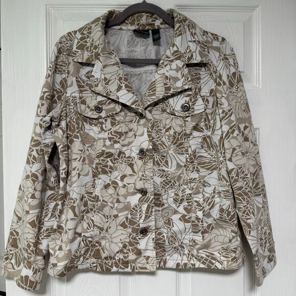 Addition by Chico's Women's Floral Button Front Jacket Size 1 - Picture 1 of 11
